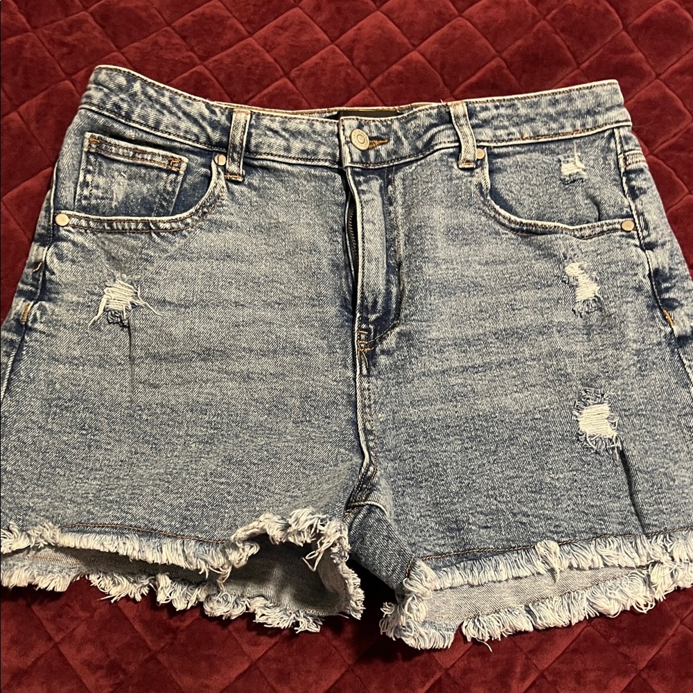 Fashion Nova Blue Distressed Jean Shorts